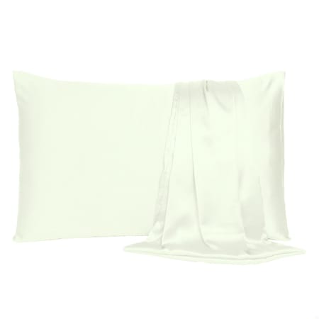 Homeroots 20 x 26 in. Ivory Dreamy Silky Satin Standard Size Pillowcases 387882